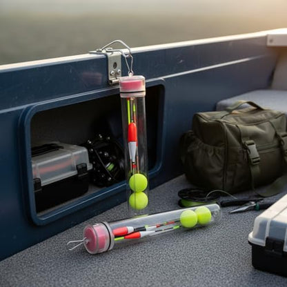 Collapsible Fishing Float Storage Tube - Clear Polyester Tackle Organizer with Hanging Hook, 31.5 Inch Bobber Bag for Space-Saving Gear Protection (1 Pack)