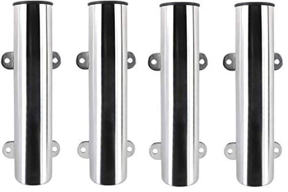 Amarine Made 4-Pack Boat Marine Fishing Stainless Steel Side Mounted Transom Mounted Rod Holders with Weld Brackets