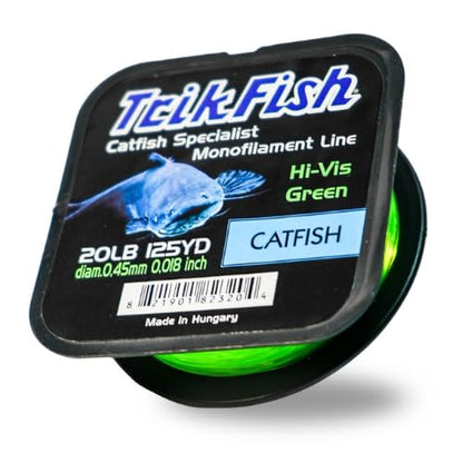 Trik Fish Catfish Fishing Line – Hi-Vis Green – Premium Monofilament Catfish Line for Freshwater Fishing, Strong & Abrasion-Resistant Mono Catfishing Line – TrikFish