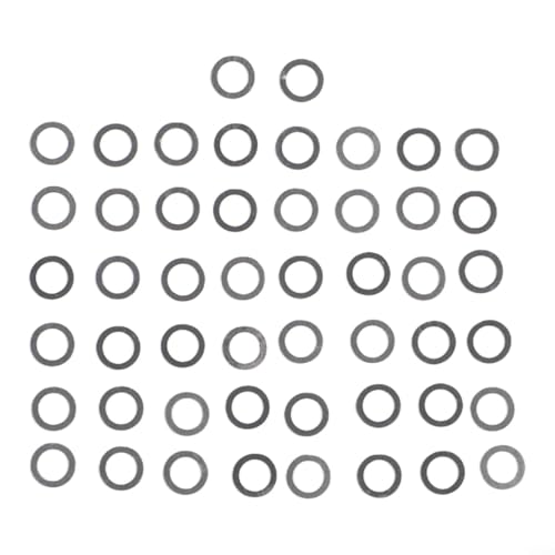 FABULETTA Fishing Reel Knob Gasket, M2.5 Locking Screw Set, Metal Adjustment Washers for Rocker Arm Handle Repair, 50pcs Silver Hardware Kit(6 * 0.1mm) - size: 6*0.1mm