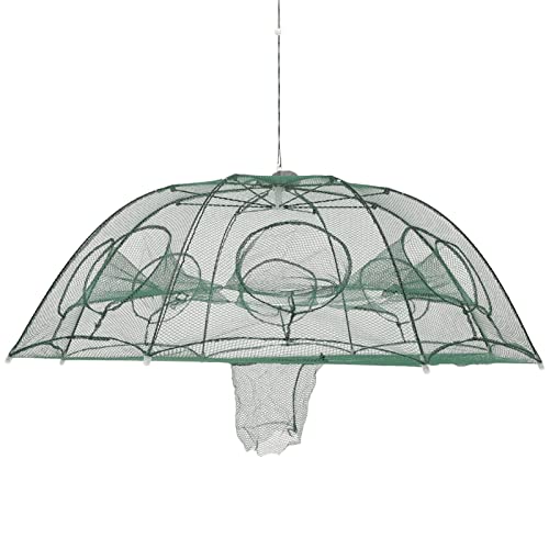 Fishing Net Portable and Foldable Umbrella Fishing Bait Net - Easy to Use Fishing Tool for Crayfish,Shrimp,Crab, Catfish - color: 8 Holes