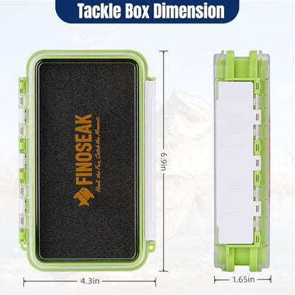 Sturdy Dual Sided Small Tackle Box Organizer, Waterproof Sealed Clear Fishing Tackle Box Tray Storage Case with Slit Foam for Jig Heads-Flies-Spoons-Rigs and Lures (FN0802) - style: FN0802