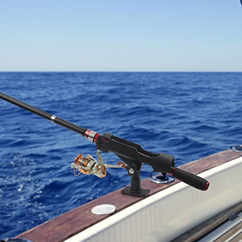 Fishing Rod Holder for Boat Adjustable 360° Rotation Hands-Free Fishing Pole Rod Racks No-Drill Rail Mount Rod Holders for Multi-Rod Setup Kayak, Pontoon, Boat Fishing - color: RH40 Multi-Positional Mounting 2pcs