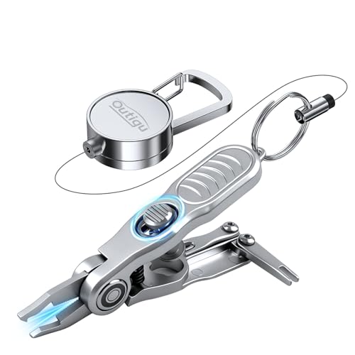 Multifunctional Fishing Line Cutters – Fly Fishing Nippers with Retractors, 420 Stainless Steel Knot Tying Tool and Braided Line Scissors Clippers, Rustproof Fishing Gear Gifts for Men