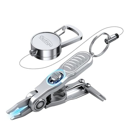 Multifunctional Fishing Line Cutters – Fly Fishing Nippers with Retractors, 420 Stainless Steel Knot Tying Tool and Braided Line Scissors Clippers, Rustproof Fishing Gear Gifts for Men