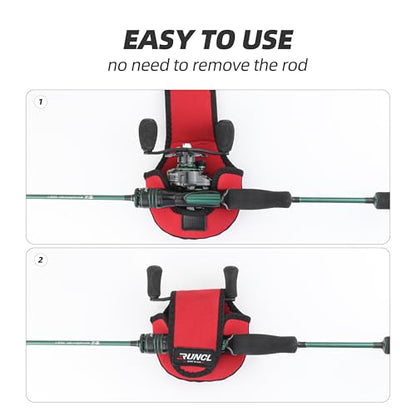 RUNCL Baitcasting Reel Bag – Protective Storage Pouch for Baitcasting Reels & Spinning Reels, Lightweight & Durable, Ideal for Freshwater & Saltwater Fishing Trips (Red & Black) - color: B-Red & Black