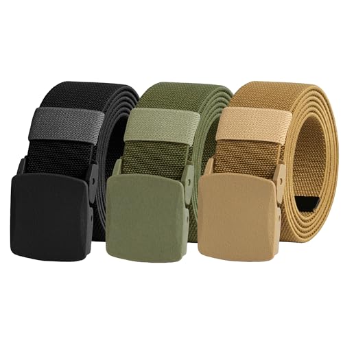 UNGGJKB Men's Tactical Belt, Nylon Casual Elastic Belt, Work Belt That Can Be Cut And Adjusted - color: Brown/Green/Black-stretch