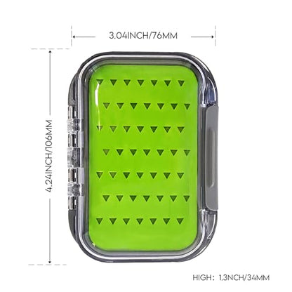Aventik Silicone Fly Fishing Box Jig Box Waterproof Streamer flies Case Double Sided Clear Lid Storage Lure Case Saltwater Freshwater (XSB:4.24x3.04x1.36inch) - style: XSB:4.24x3.04x1.36inch