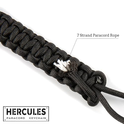 HERCULES Paracord Keychain Set – 2 Pack Lanyard Rope with Aluminum Clip, Durable Paracord Wrist Strap for Outdoor Activities, Black - style: Black
