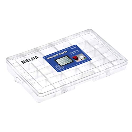 MEIJIA Outdoor Fishing Tackle Boxes, Plastic Box, Plastic Storage Organizer Box with Removable Dividers - Fishing Tackle Storage,Off-White - size: Large