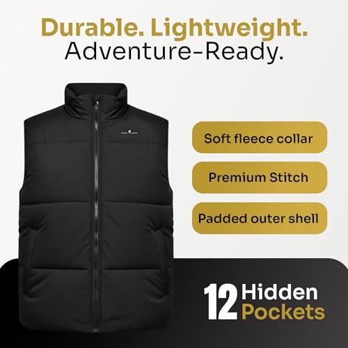 Smart Travel Vest for Men & Women with 12 Hidden Pockets | Avoid Carry-on Fees | Holds 4 Days of Clothes - size: Large