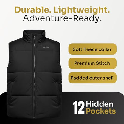 Smart Travel Vest for Men & Women with 12 Hidden Pockets | Avoid Carry-on Fees | Holds 4 Days of Clothes - size: Small