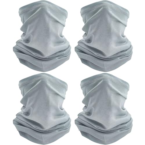 TICONN Neck Gaiter Face Cover Scarf, Neck Warmer Breathable Sun & Wind-proof for Skiing Fishing Hiking Cycling - color: Chiseled Stone-4pk, style: Quick Dry