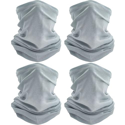 TICONN Neck Gaiter Face Cover Scarf, Neck Warmer Breathable Sun & Wind-proof for Skiing Fishing Hiking Cycling - color: Chiseled Stone-4pk, style: Quick Dry