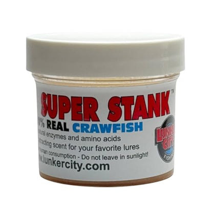 Lunker City Fishing Super Stank Fish Attractant Scent Squid Shiner Crawfish 100% Real Organic Bait Waterproof Gel in Jar for Bass Lures and Jigs - style: Crawfish