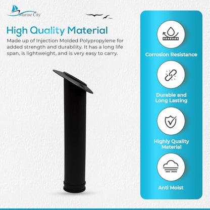 MARINE CITY Flush Mount Fishing Rod Holder 30 Degree Polypropylene, Durable, Lightweight, Easy Access for Fishing, Fits 2" Hole, Ideal for Kayaks, Boats and Yachts - color: Black, style: 1 Pcs