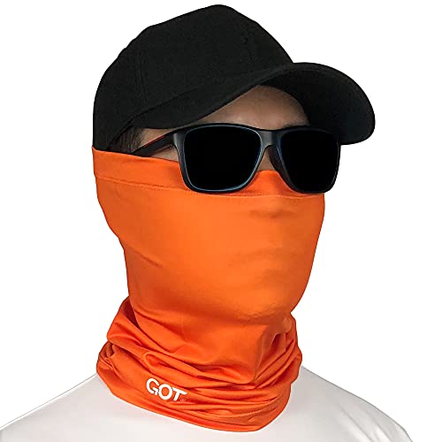 UPF 50+ Fishing Neck Gaiter - UV Face Mask Sun Protection for Men Women | Moisture-Wicking, Quick-Drying, Built-in SPF, UVA/UVB Blocking, Hunting Camo Design, Versatile Headwear - color: Blaze Orange