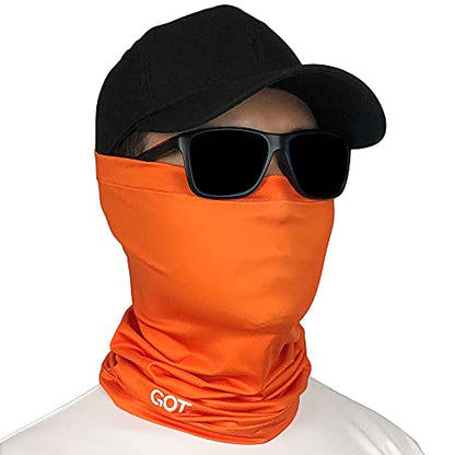 UPF 50+ Fishing Neck Gaiter - UV Face Mask Sun Protection for Men Women | Moisture-Wicking, Quick-Drying, Built-in SPF, UVA/UVB Blocking, Hunting Camo Design, Versatile Headwear - color: Blaze Orange