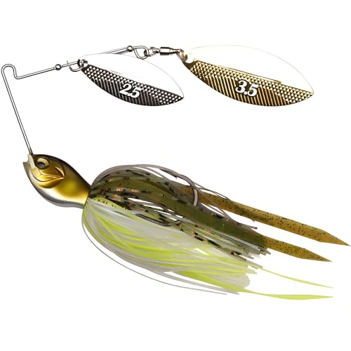 Spinnerbaits Fishing Lures, Bass Fishing Lures Weighted Spinner Baits Buzzbait, Hard Metal Lure Topwater Swimbait Jig for Trout Salmon Pike Bass Saltwater Freshwater Saltwater - color: A