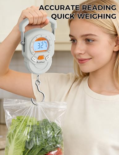 Fish Scale, Max 130lbs Fishing Scale,Multi-Mode Pound/Ounces & Kilograms,LCD Display - style: White USB