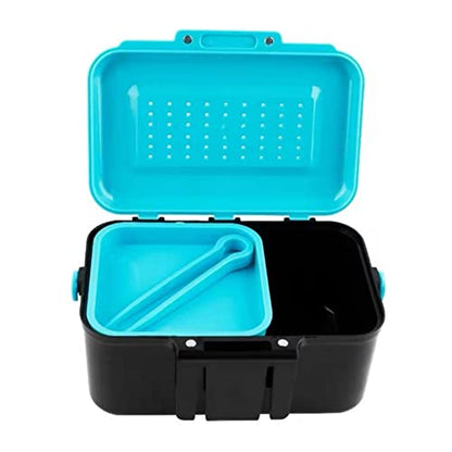 2PCS Worm Bait Holder, Bait Storage Box, Fishing-Accessories Boxes Storage Containers （Blue）