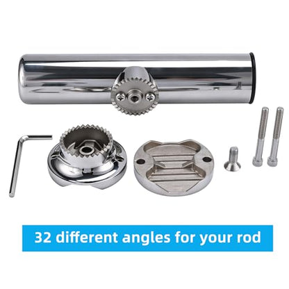 NovelBee 4pcs Boat Fishing Rod Holder Stainless Clamp on Fishing Rod Pole Holder for Rails 1-1/4" to 2"