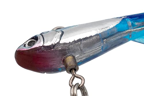 Eurotackle Z-Darter V2 Ice Fishing & Panfish Rattle Jigging Minnow Lure - color: Blue Chrome (UV)
