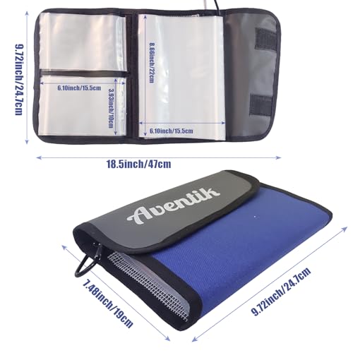 Aventik Fishing Tackle Organizer Case Soft Bait Binder Plastic Baits and Tackle Organized Removable Storage Pockets (L:Blue) - color: L:Blue