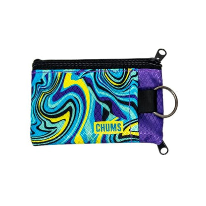 Chums Surfshorts Wallet - Lightweight Slim Wallet with RFID Blocking Card & Clear ID Window - Zippered, Water Resistant w/Key Ring (Trip) - color: Trip