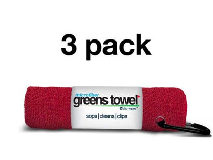 Red 3 Pack Golf Towel Set for Golf Bags with Clip, Plush Microfiber Nap Fabric, 16x16, The Original (Cardinal Red) - color: Cardinal Red