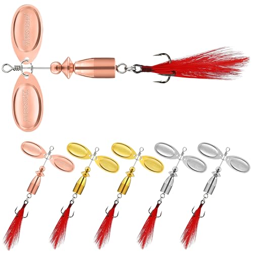 TRUSCEND Vibespinner Easy Catch Fishing Lures with BKK Hooks, Tail Spinner Baits with 4 Actions, Vibrating Swimming Flashing & Jigging for More Bites, Spoon Lures for Bass Trout Crappie Walleye Pike - color: B1-1/4oz-1.8"
