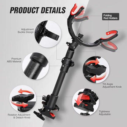 REDCAMP 360° Adjustable Fishing Rod Holders, Non-Slip Silicone Fishing Pole Holders for Chair & Ground Mount, 1/2/4 Pack - color: 1 Pack