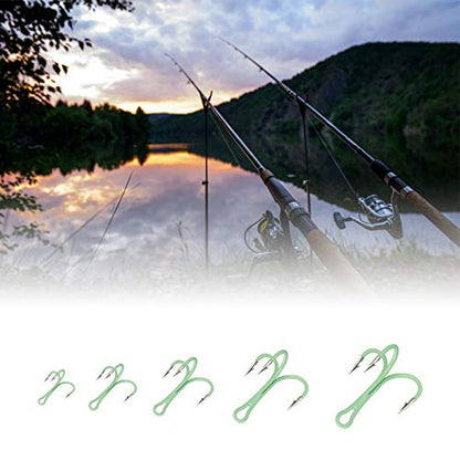 Create idea Luminous Treble Hooks,40pcs Treble Hook Fish Triple Assorted Set with Storage Organizer Box Glow in Dark Night Fishing Gear Saltwater