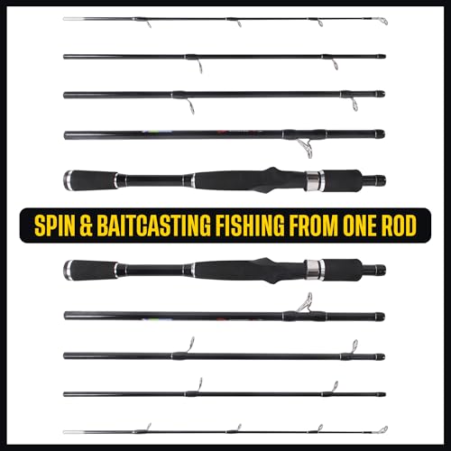 Rigged and Ready Travel Fishing Rucksack Rod 6’ 182 cm. Compact Length 15.5’ 40 cm