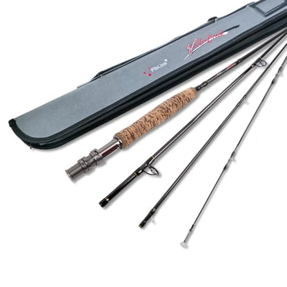 Fiblink Fly Fishing Rod 4 Piece Travel Fly Rod with Fishing Case,Carbon Blank Moderate Fast Action,7'6" 3/4wt to 10' 9/10wt Fishing Pole for Streams,Rivers,Lakes - size: Size:9'-5/6WT-4sec-M.F