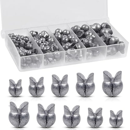 Split Shot Sinker Fishing Weights, 120pcs Removable Round Split Shot Fishing Line Sinkers Clip On Weights for Freshwater Saltwater Fishing - size: Mix Sizes 135pcs