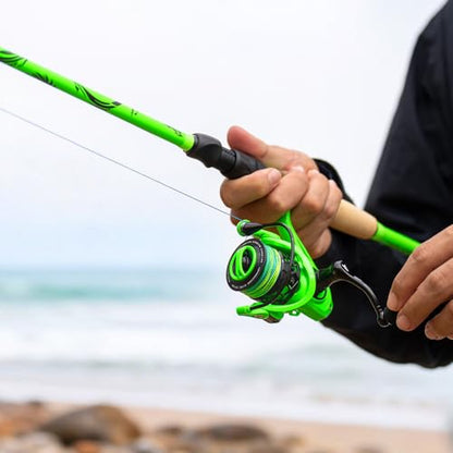 KastKing Zephyr Dual-Tip Fishing Rod and Reel Combo,Spinning & Baitcaster Combo,Dual Tips Section for Different Powers,IM6 Graphite 2-Piece Rod with Extra Tip,Sensitive & Powerful,Freshwater Fishing - style: Spin: 6'0''- L& Ml- Dual-tip Rod -2000 Reel(gre