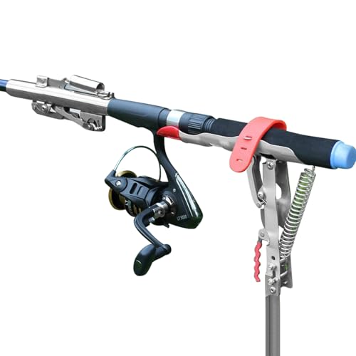 LBW Automatic Spring Fishing Rod Holder for Ground Bank Fishing Pole Holder Hook Setter Adjustable High Sensitivity Stainless Steel Spring Loaded Rod Holder for Fishing 4 Pack
