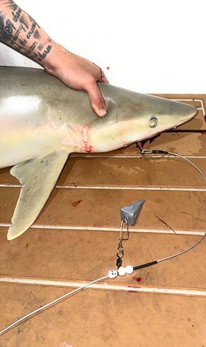 The Reaper Keeper Pro Shark Rig – 3ft 480lb Bite-Proof Stainless Leader, 12/0 Circle Hook, for Surf Casting and Big Game Fishing