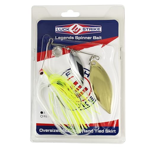 Jimmy Houston Legends Spinner Bait with Willow Blades - color: Chartreuse / White, size: 3/8 OZ