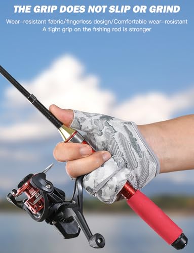 SUJAYU Fishing Gloves Men & Women, Anti-Slip & Breathable Laxuery Palm Kayak Gloves, 3-Cut Fingers UV Gloves Ice Fishing Gloves Fly Fishing Accessories - color: Black, size: Large-X-Large