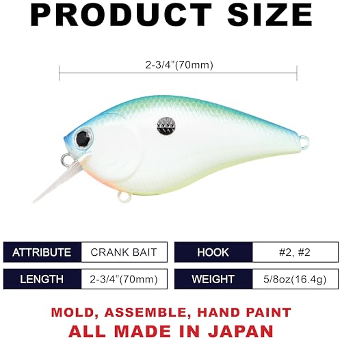 LUCKY CRAFT LC 2.5 Silent Crankbait Fishing Lures, 2-3/8” Squarebill Crankbait, Bass Lures, Floating 4ft Depth Hard Bait, Champion Freshwater Fishing Gear and Tackle Box Accessories - color: 428 Citrus Citrus