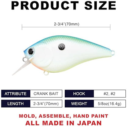 LUCKY CRAFT LC 2.5 Silent Crankbait Fishing Lures, 2-3/8” Squarebill Crankbait, Bass Lures, Floating 4ft Depth Hard Bait, Champion Freshwater Fishing Gear and Tackle Box Accessories - color: 428 Citrus Citrus