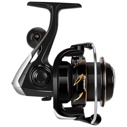 New DF Spinning Reel Saltwater Freshwater Fishing Reel Shallow Aluminum Spool, 5.2:1 Gear Ratio, Upgraded Copper Gears, Metal Handle Knob, Smooth Bearings - size: 5000, style: Shallow Line Cup