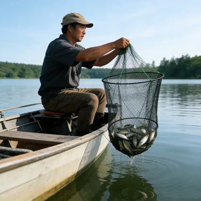 Fishing Net Trap for Bait Minnow Shrimp Crayfish Foldable Fish Crawdad Lobsters Cast Net Collapsible