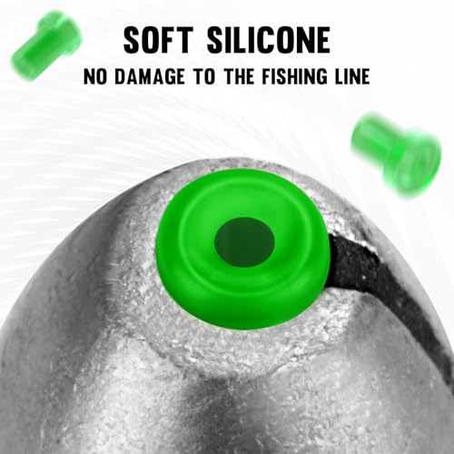 THKFISH Egg Fishing Sinkers Weights, Removable Rubber Core Fishing Weights Twist-Lock Sinker,Bass Weights Sinker Tackle Saltwater Casting Fishing Sinkers Set Oval Freshwater,1/8-1OZ - size: 3/4OZ-20PCS