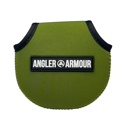 Angler Armour Baitcast Reel Cover | Baitcaster Sleeve | Fishing Reel Pouch | Low Profile Baitcasting Reel Protector | Neoprene Reel Case | 50 100 200 Series Baitcast Covers - color: Olive Green