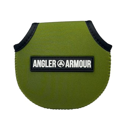 Angler Armour Baitcast Reel Cover | Baitcaster Sleeve | Fishing Reel Pouch | Low Profile Baitcasting Reel Protector | Neoprene Reel Case | 50 100 200 Series Baitcast Covers - color: Olive Green