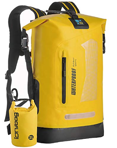 IDRYBAG Waterproof Backpack for Men 20L/30L/40L, Floating Dry Bag Kayak, Dry Backpack Hiking - color: Yellow, size: 30L