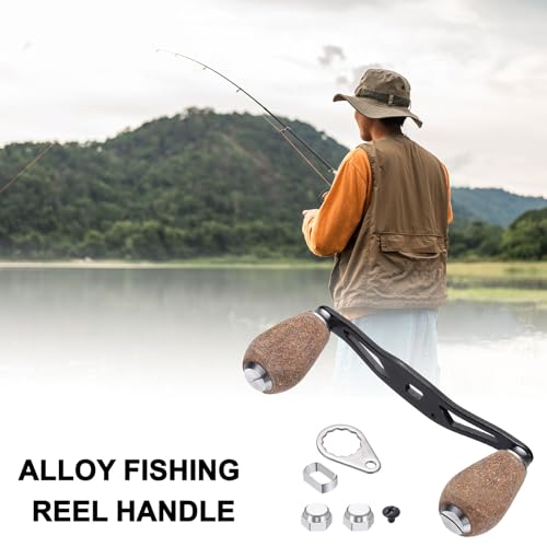 Fishing Reel Handle, Reel Handle Rocker Arm Grip with Knob Replacement Parts - color: Silver